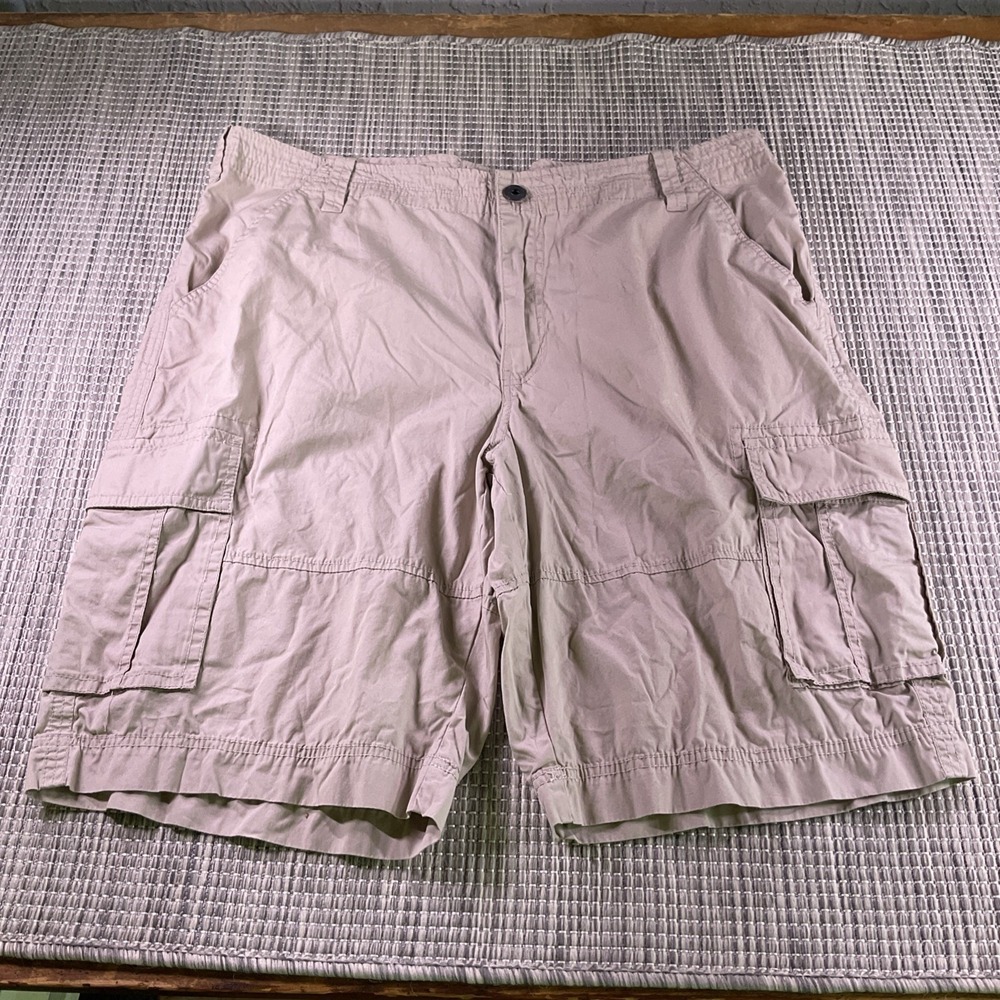 Express Mens Khaki Tan Cargo Shorts Size 38 Cotton Utility Casual EA0413AV